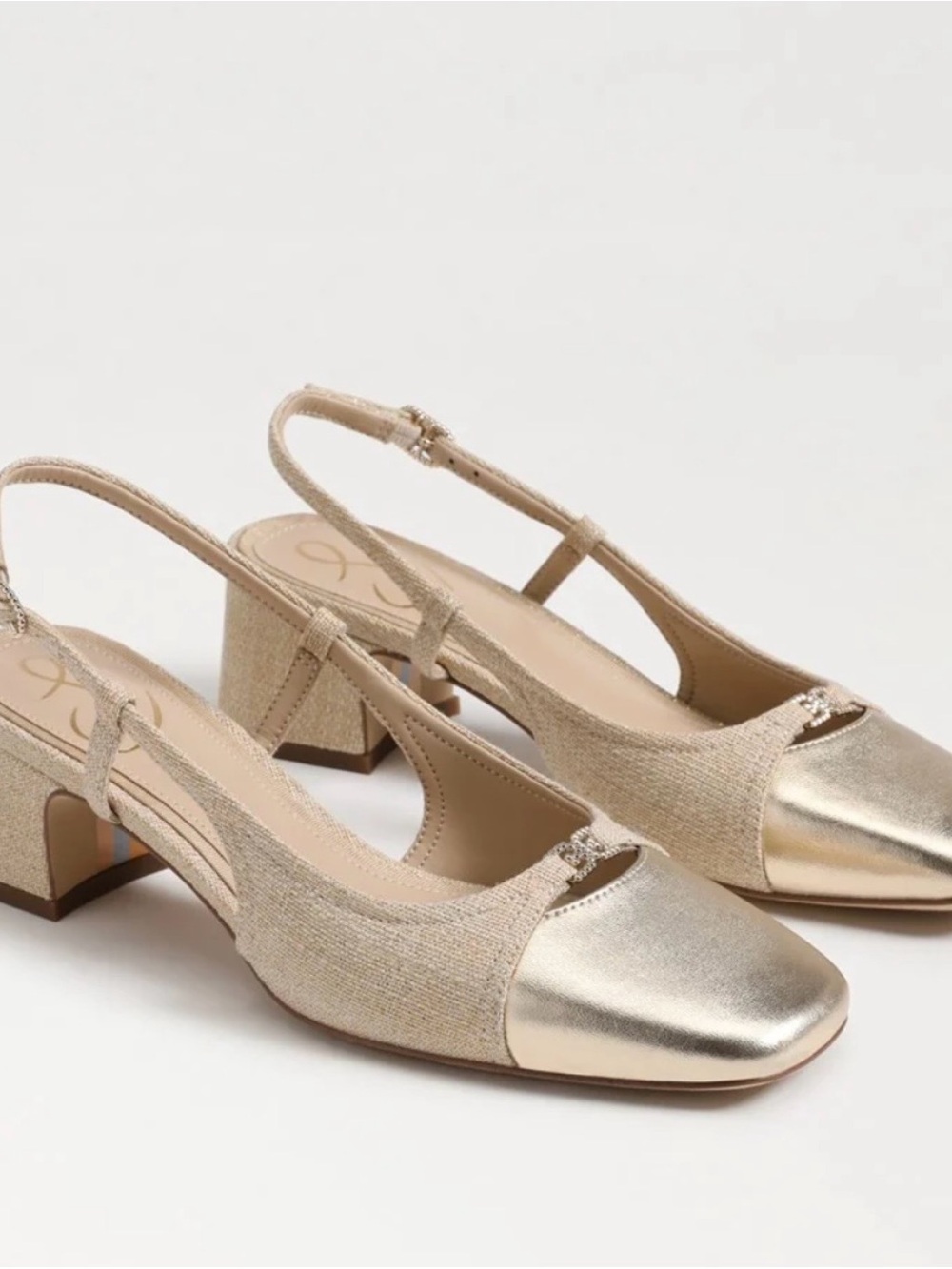 Sam Edelman Gold Slingback Pumps with Gold Accent
